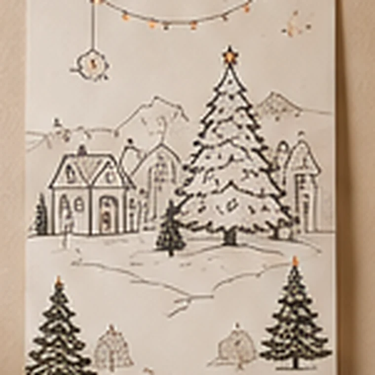 Affiche Marché de Noël — papier recyclé 300 g fsc, encres végétales, fabriqué à Bruxelles